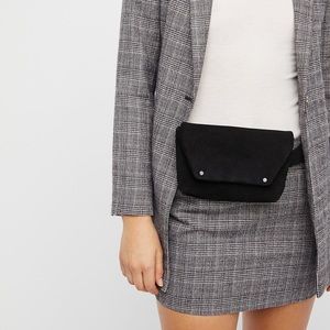 Free People black suede Cecilia belt bag/fanny pac